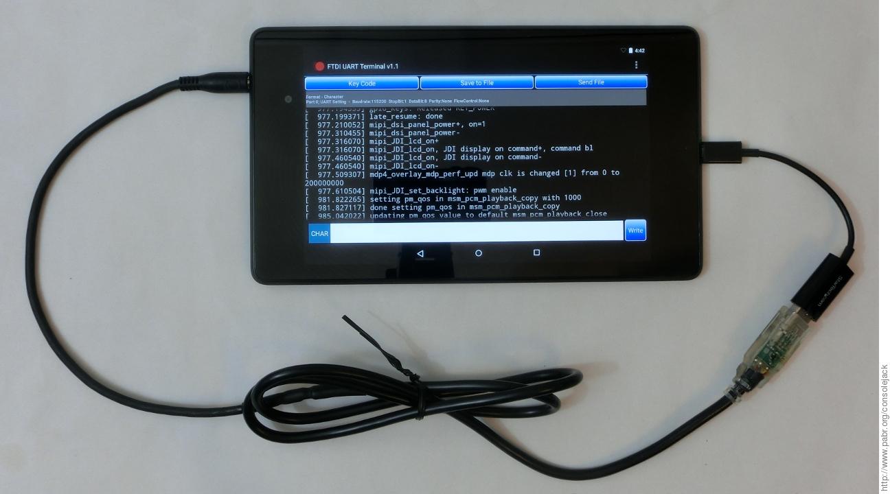Android accessing its own kernel console